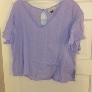 NWT gauzy crop top lavender purple size L